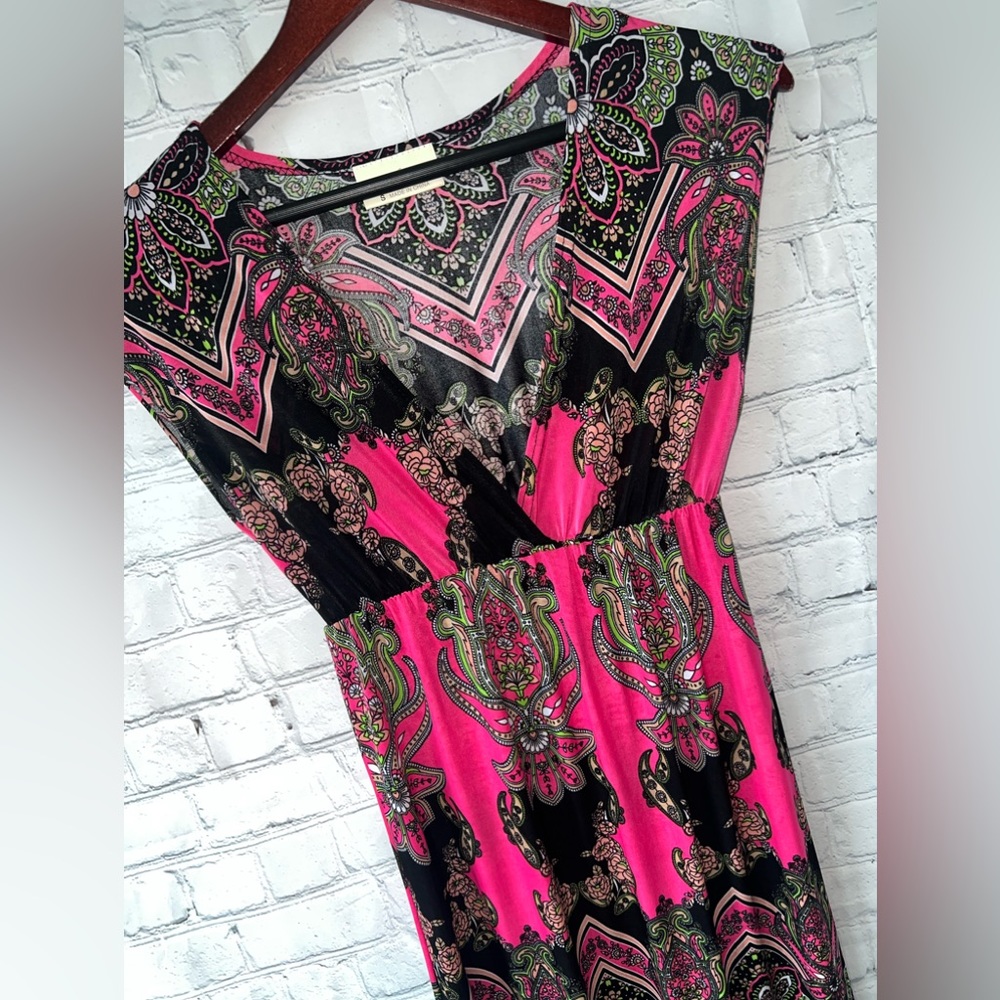Bobbie Brooks Ladies Pink & Black floral dress size S - Picture 11 of 12